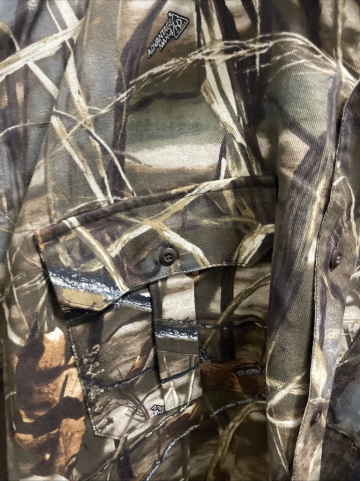 Cabelas Outdoor Hunting 2XL Advantage Max-4 HD Camo Waterfowl Vented Shirt - Image 3 of 4