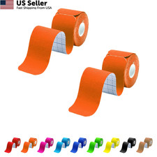 Kinesiology Tape Precut 2 Rolls Pack, Athletic for Muscle Joints Orange