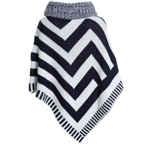 Knitted Poncho Girls Shawl Collar Roll Neck Girl Kids Winter Girls 20193 - Picture 10 of 31