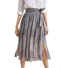 Maeve by Anthro Annette Snake Print Pleated Midi Skirt 2