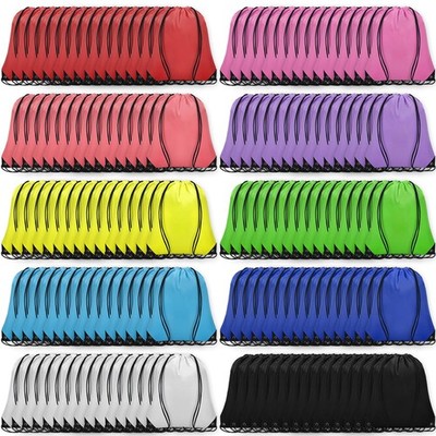 Grneric 150Pcs Drawstring Backpack Bulk Cinch Sackpack Multicolor 