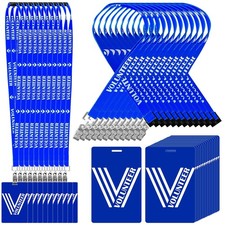 30 PCS Volunteer Lanyard with PVC Card Pass ID Badge Breakaway Strap Bulk Event