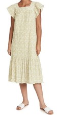 Rails Womens Skylar Dress Size Small Short Sleeve Midi Peasant Boho Green Cotton