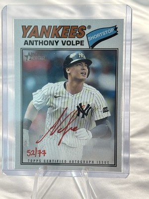 Topps 2025 Heritage Real One Autographs Anthony Volpe Yankees Auto /77 #ROA-AVO