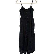 Urban Outfitters Abbie Eyelet  Midi Dress Dark Grey Womens Small Cottage Core
