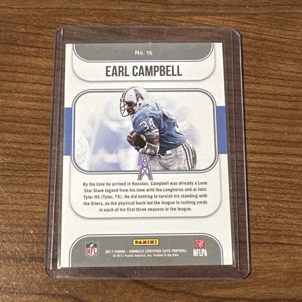 Earl Campbell 2017 Donruss Certified Cuts #16 Heritage Collection - Image 2 of 2