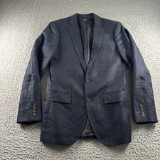 JCrew Ludlow Jacket Mens 36 Irish Linen Navy Two Button Sport Coat Summer
