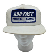Vintage Duo-Fast Staplers Nailers White Snapback Patch Hat Cap K-Products USA