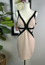Haute Monde Dress Short Size L Bodycon Sleeveless Lace Back Zipper