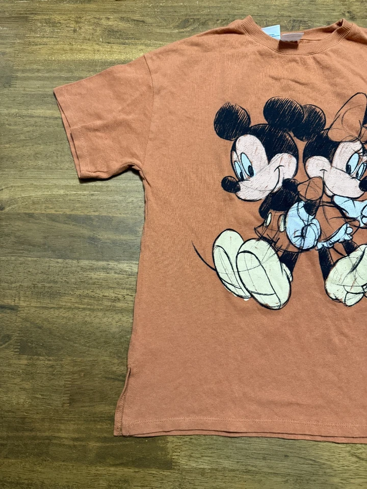 Camisa Zara, Meninas Jovens Tamanho 11-12, Laranja, Mickey Mouse Disney - Imagem 3 de 4