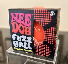 HOT ORANGE NeeDoh FUZZ BALL Flower Power NEE DOH Squish Stress Ball Fuzzball