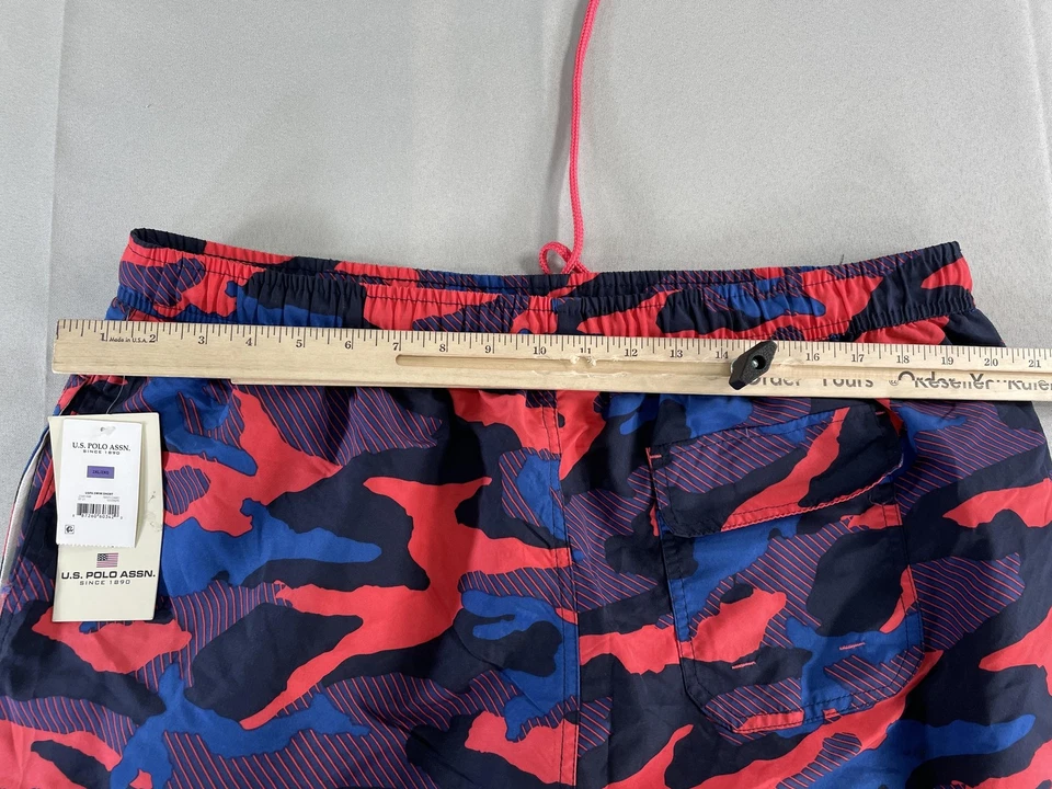 US Polo Assn Pantalones Cortos Para Hombres 2XL Rojo Azul Camuflaje Bañador Board Shorts Poliéster Foto 3 de 4