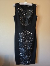 Vfshow Black Lace Pencil Dress Women's Large Floral Dark Fairy Romantic Boho 