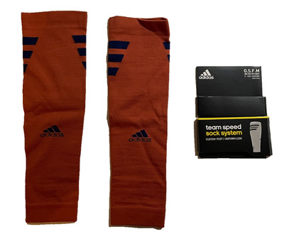 Adidas MLS Team Speed Soccer Socks Brown Orange OSFM New Sleeve