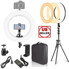 18" LED Ring Light Kit with Stand Dimmable 6000K For Makeup Phone Camera Youtube