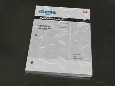 Terex Genie GS-2668 RT, GS-3268 RT Scissor Lift Parts Manual Exploded View Book
