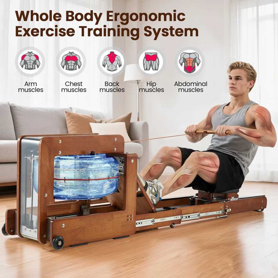 Máquina de remo de agua de madera Danrelax para el hogar con luz LED y pantalla inteligente Foto 4 de 4