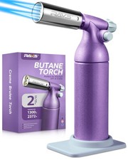 Dual Flame Butane Torch Lighter with 20G Large Capacity, Adjustable Flame, Re...