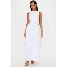 Fashion Nova Backless Maxi Dress - White Sz S