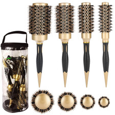 Hair Brush, round Brush Set for Blow Drying - Professional Boar Bristle Hair