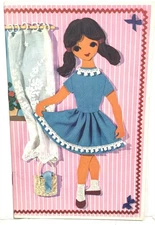 Vintage Girl in Blue Paper Doll Book Carlsen Copenhagen Denmark 3050-1 Uncut