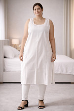 Plus Size Cotton Long Camisole Slip 4XL-7XL Full Length Inner Wear UK Womens Fit