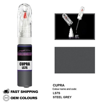 FÜR CUPRA STEEL GREY LS7S Touch Up Lackstift Pinsel Fix Kit Kratzer Chip Set