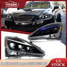 TT-ABC Headlights Projector LED For 2006-2012 Lexus IS250 IS350 ISF W/Animation