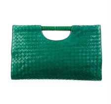 Vintage 90s Bottega Veneta Green Intrecciato Nappa Frame Bag
