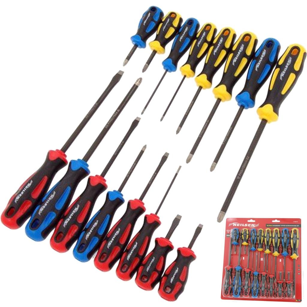 Neilsen 16pcs Diamond Tip Screwdriver Set Magnetic Precision Tool Kit