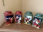 Set of 4 vintage Coca-Cola Holiday Portraits stoneware canisters by Sakura