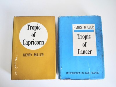 Henry Miller Tropic of Cancer & Capricorn Copyright 1961 HC + DJ Lot