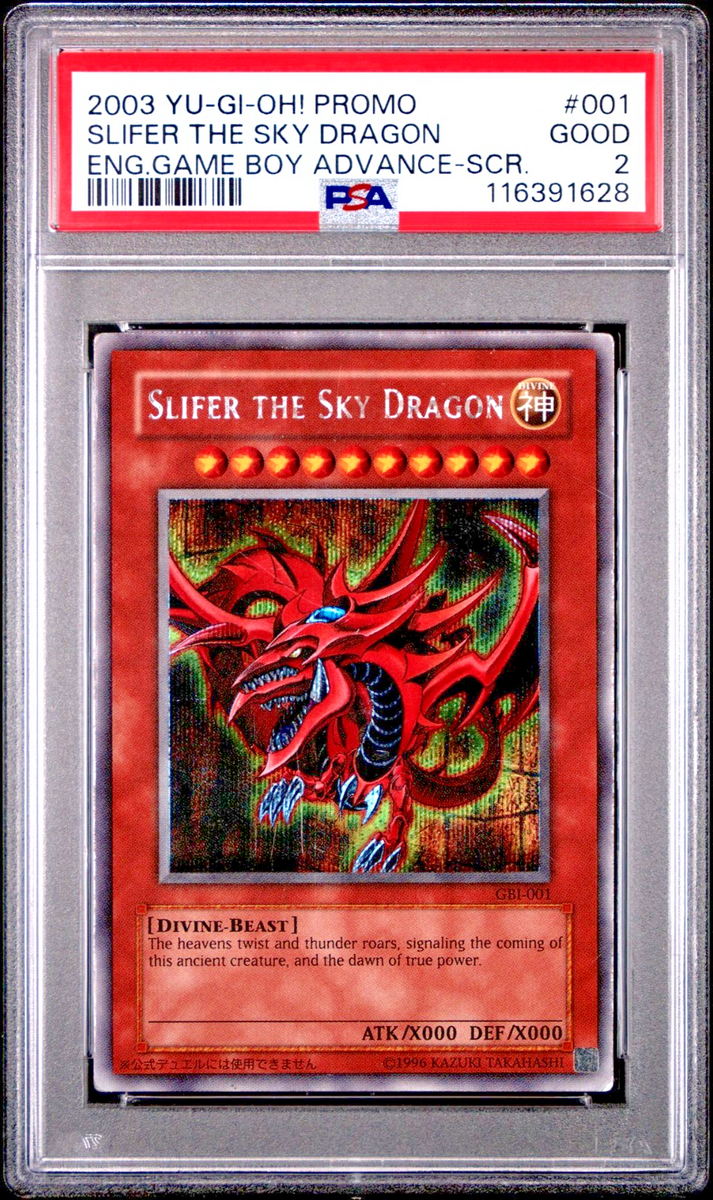 PSA 2 Slifer The Sky Dragon GBI-001 Secret Rare Game Boy Advance