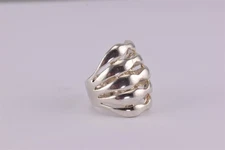 Sterling Silver 23mm Puffy Stacked Openwork Statement Band Ring 7g 925 Sz: 5