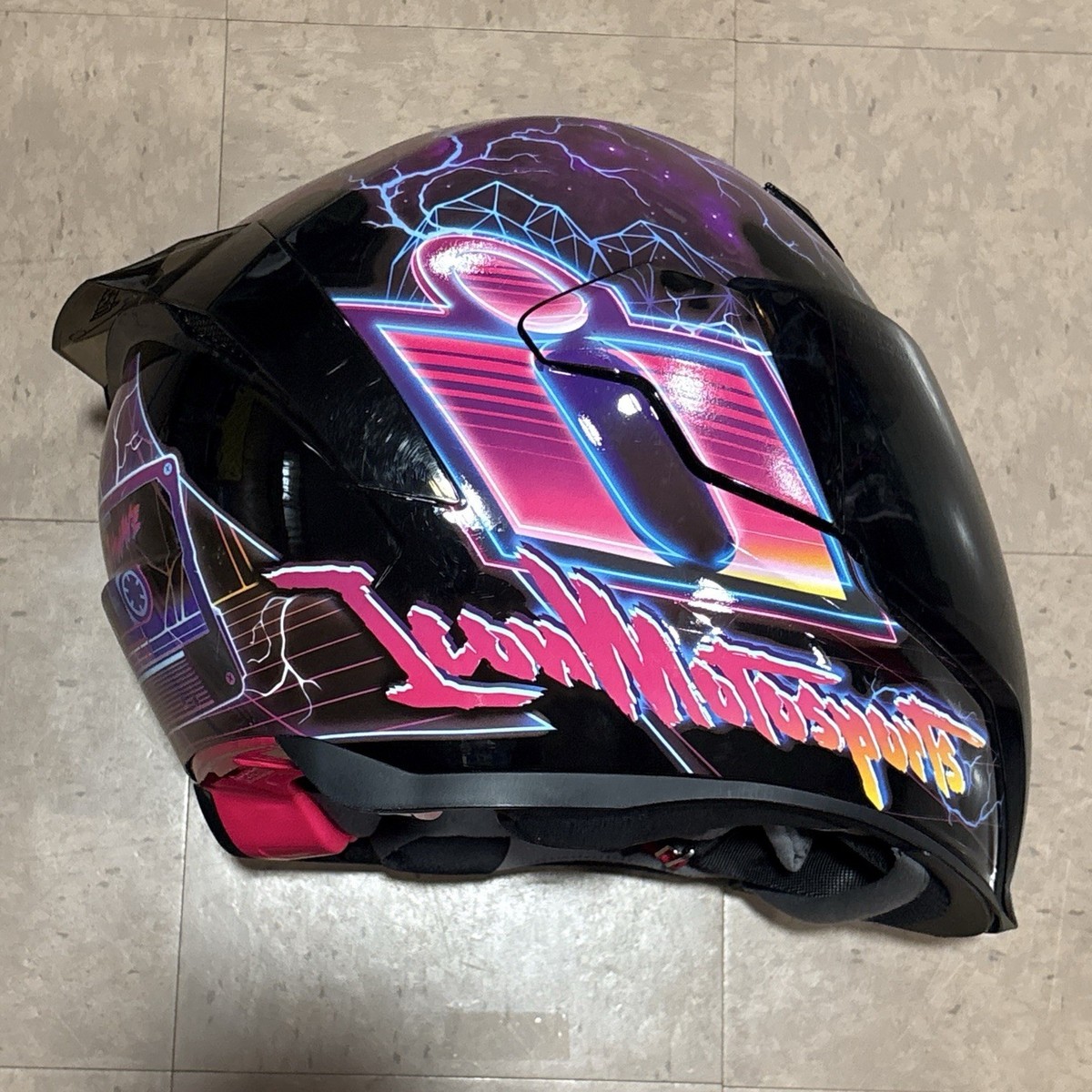 Icon Airflite 80s Retro Purple Neon Synthwave Graphic Motorcycle