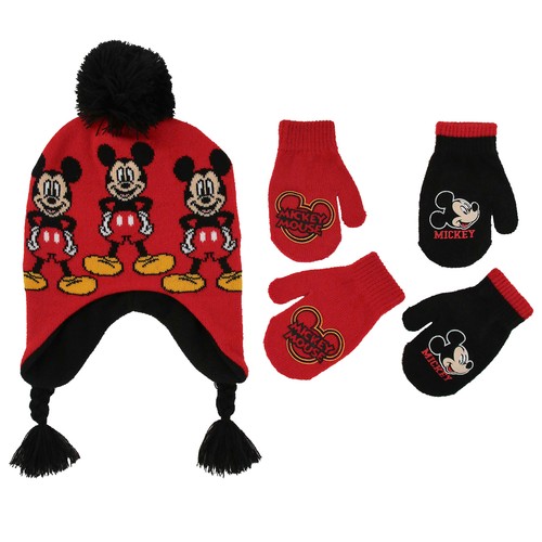  Mickey Mouse Toddler Winter Hat and Kids Gloves or Mitten Set, Beanie Age 2-7 - Bild 6 von 18