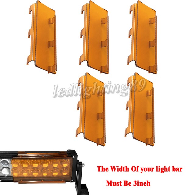 40" inch Snap on Amber Lens Cover 5x 8" Set for Straight Curved LED