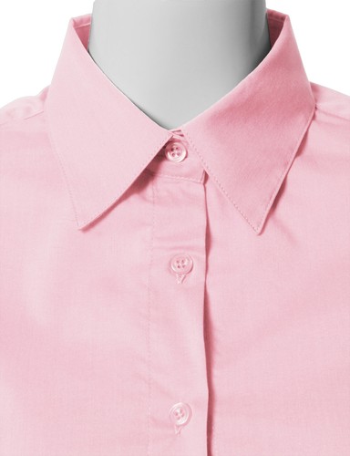 Womens Button Down Shirt Basic SLIM FIT Simple Short Sleeve Collared S010 - Picture 11 of 95