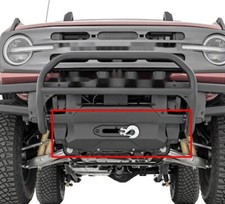 Black Front Hidden Winch Bumper Mount Plate For 2021-2022 Ford Bronco 51059