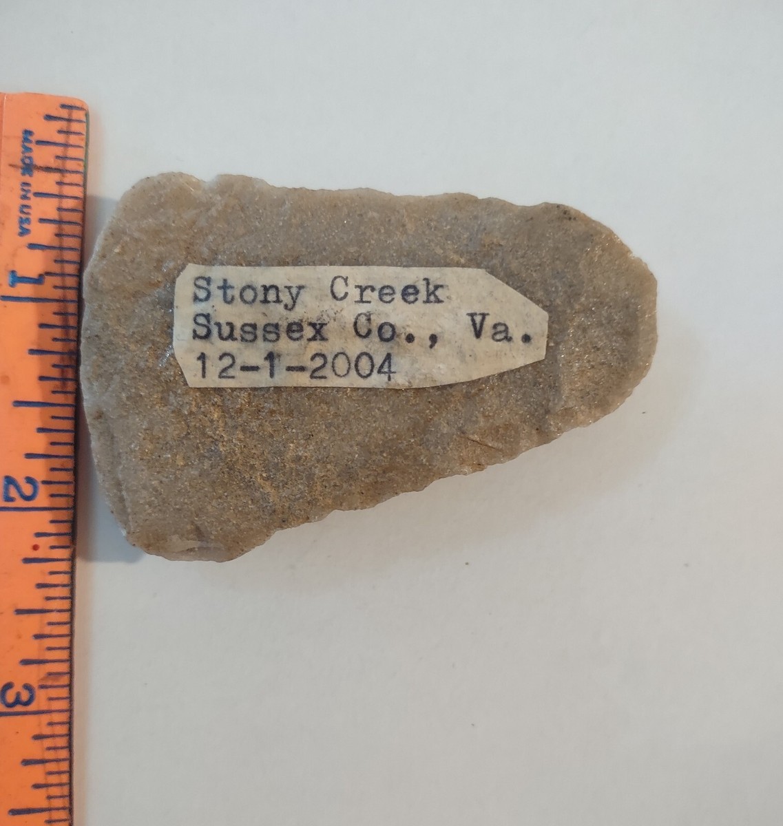 Virginia Stony Creek Adze Gouge Quartz Prehistoric Native American