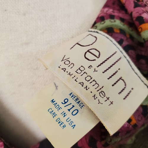 Vintage Dark Floral Midi Dress Dolman Sleeves and Pockets Size 9/10 Made in USA - Picture 3 of 10