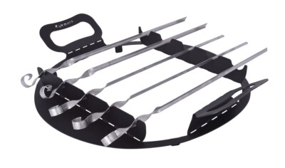 Kukmara Spießaufsatz für 9 L Utschak Feuer-Ofen 37 cm inkl 5 Spiesse Kugel-Grill