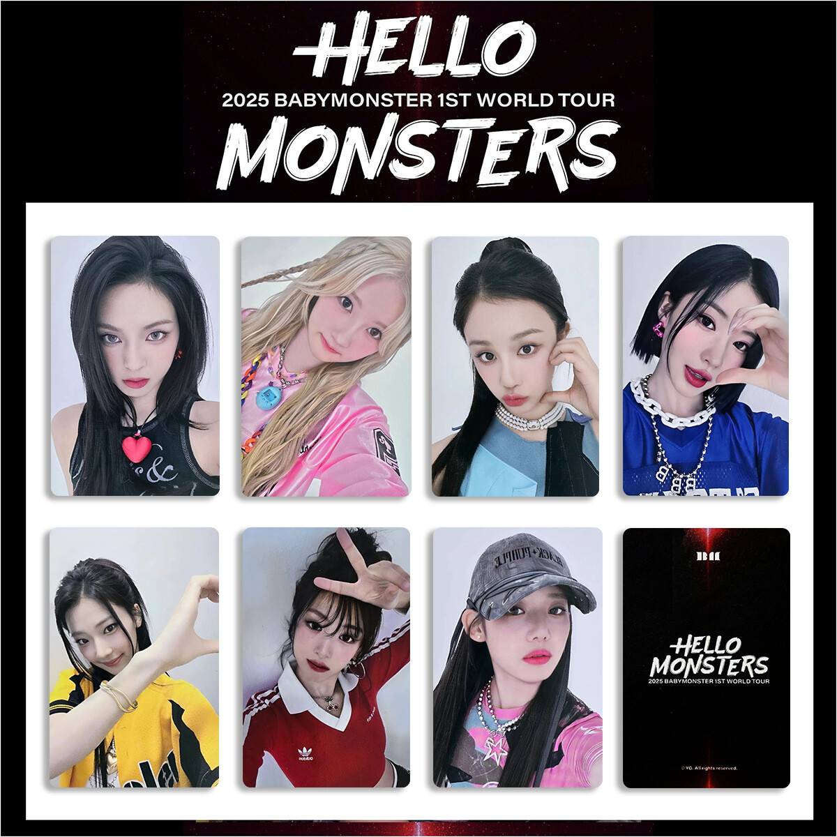 7pcs/Set BABYMONSTER WORLD TOUR HELLO MONSTERS Photo Cards Self