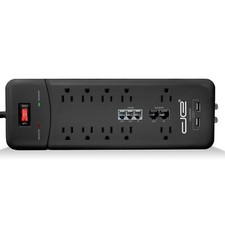 10 Outlet Surge Protector, 15FT, Black