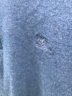 BURBERRY BRIT BLUE LONG SLEEVE CASUAL NOVA CHECK DETAIL SWEATSHIRT