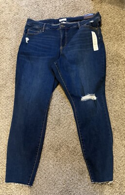AVA & VIV NWT Blue Denim Jeans  SKINNY STRETCH JEANS Plus SIZE 20W Distressed