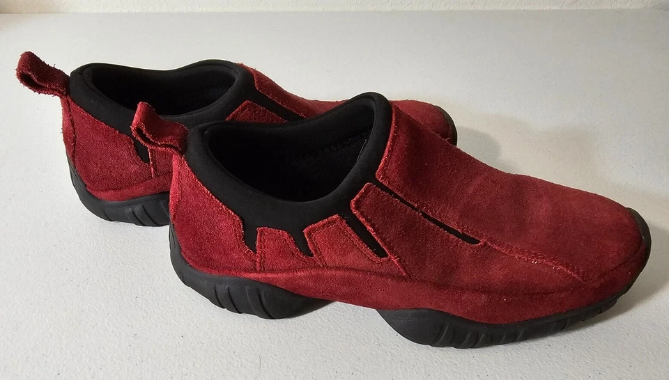 Mocasines sin cordones Mootsies Tootsies para mujer Maxim de cuero rojo gamuza talla 9 M Foto 2 de 4