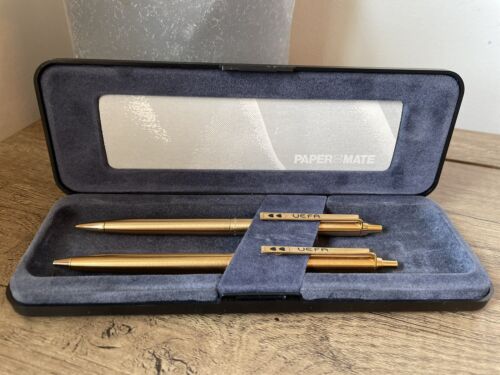 Rare UEFA Paper Mate Double Heart Gold Finish Powerpoint Ballpoint Pen Pencil - Picture 5 of 9