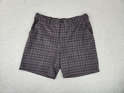 Reebok Golf Shorts Men Size 46 Gray Plaid Stretch Comfort Waistband Course XXL