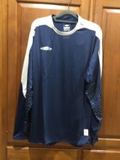 Vintage Umbro Men's (L) L/S GK Jersey Navy Blue/Wind Chime NWT (in Factory Pkg)